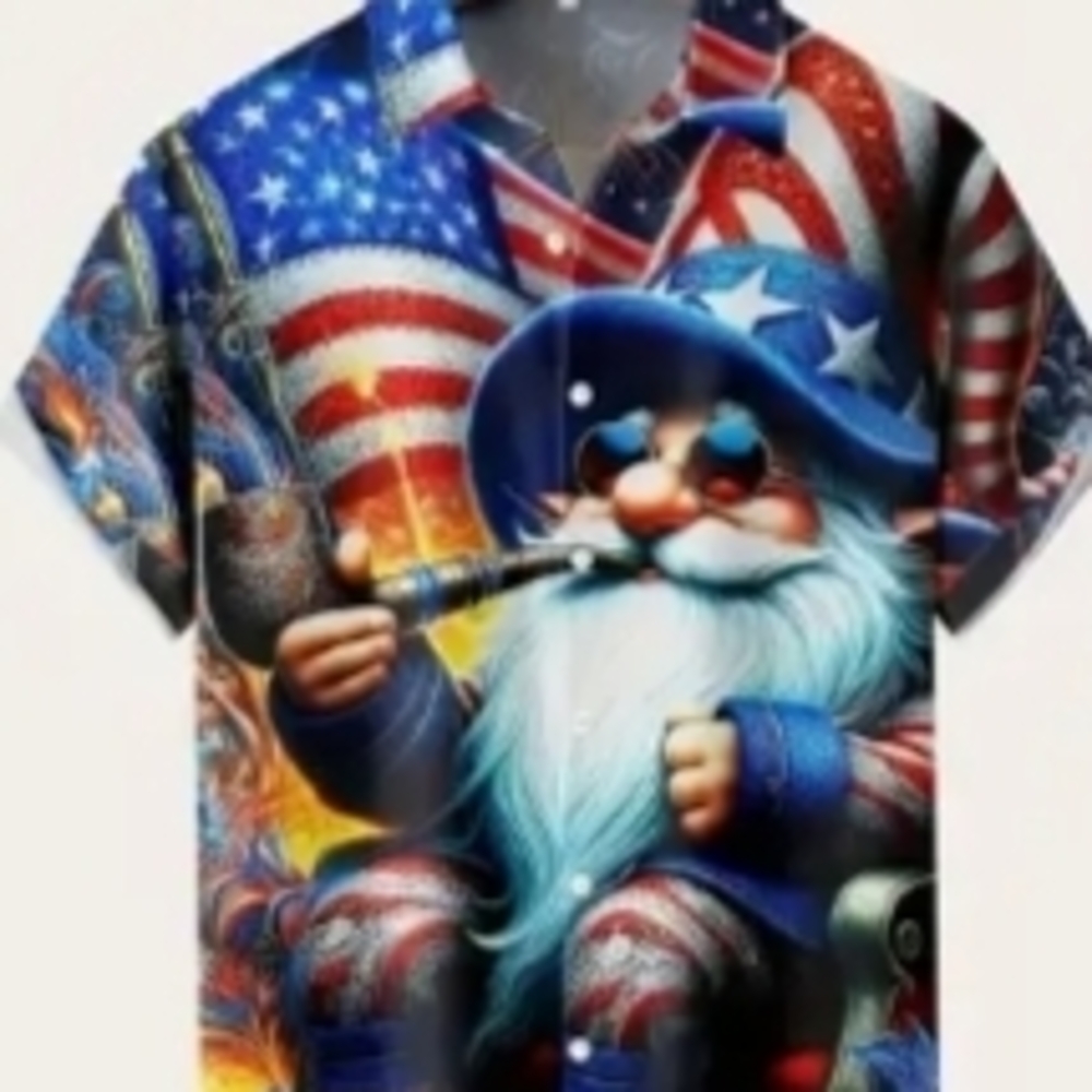 Patriotic Graphic Short Sleeve Shirt